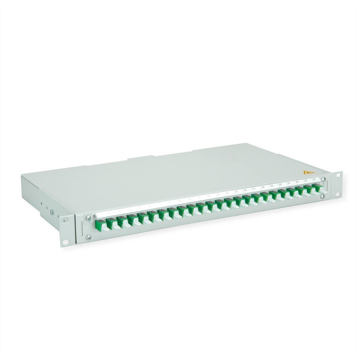 TELEGÄRTNER BASIS V LWL-Panel mit Kupplungen, 24x E2000, grün, OS2 APC
