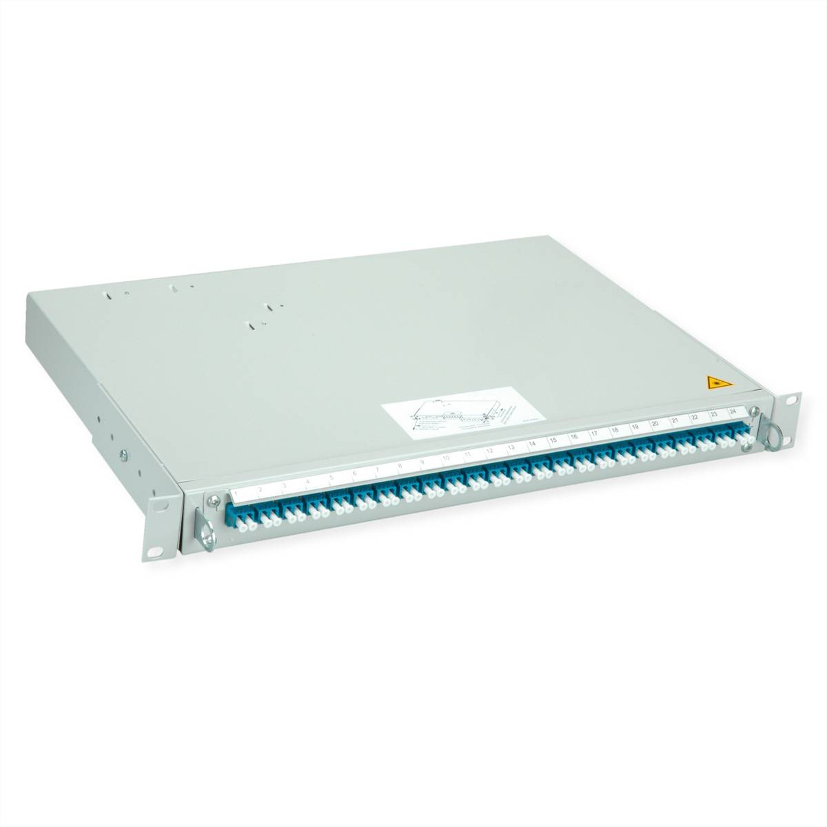 TELEGÄRTNER PROFI V LWL-Panel mit Kupplungen, 24x LC Duplex, blau, OS2