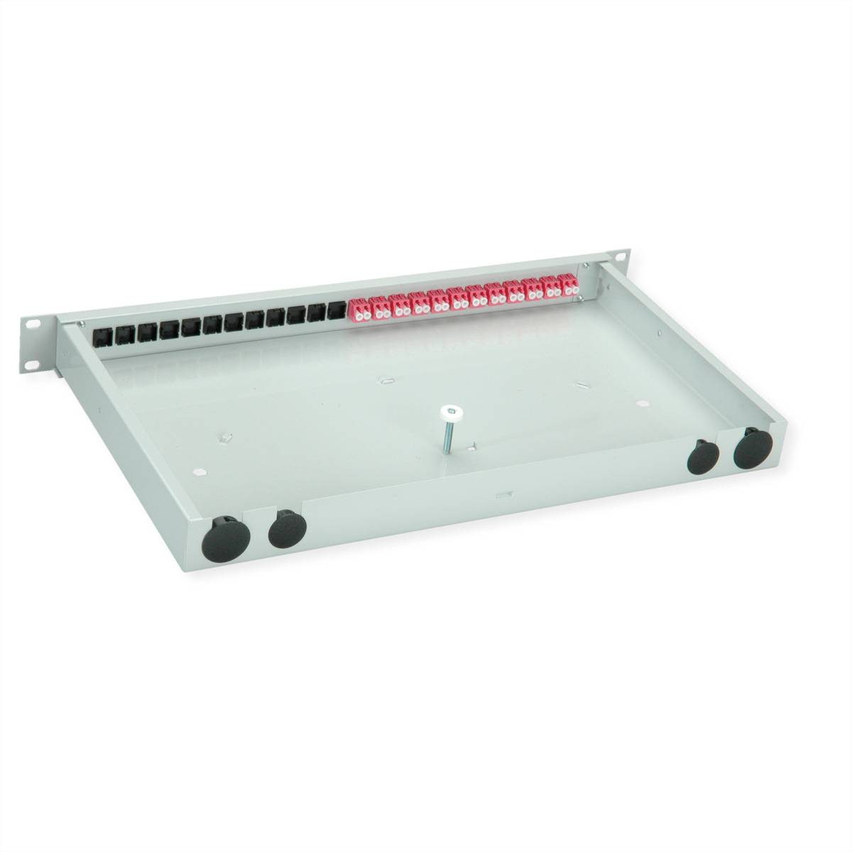 TELEGÄRTNER BASIS eco LWL-Panel mit Kupplungen, 12x LC Duplex, violett, OM4