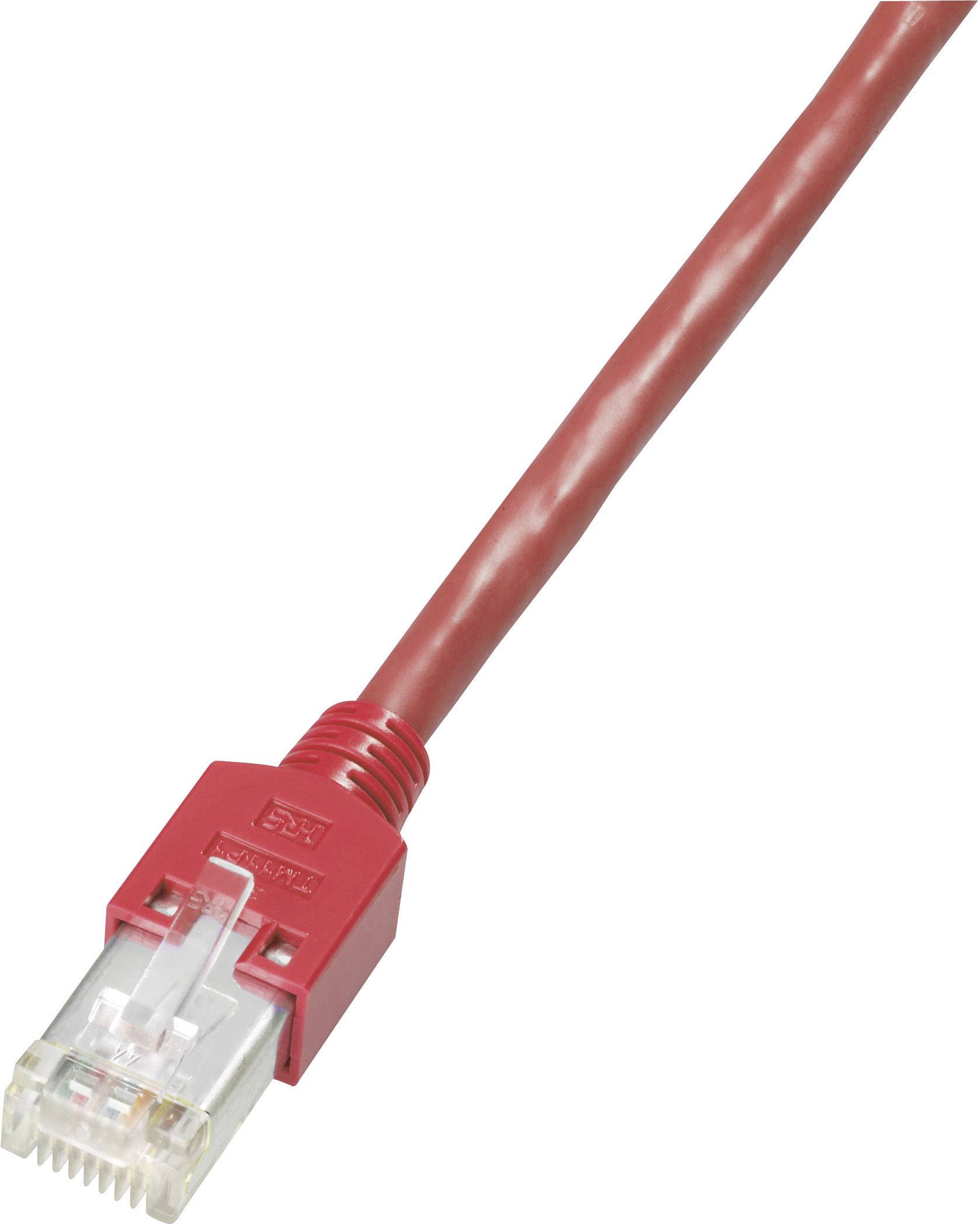 Dätwyler RJ45 Netzwerkkabel, Patchkabel CAT 5e S/UTP 30.00m Rot Flammwidrig, mit Rastnasenschutz 1St.