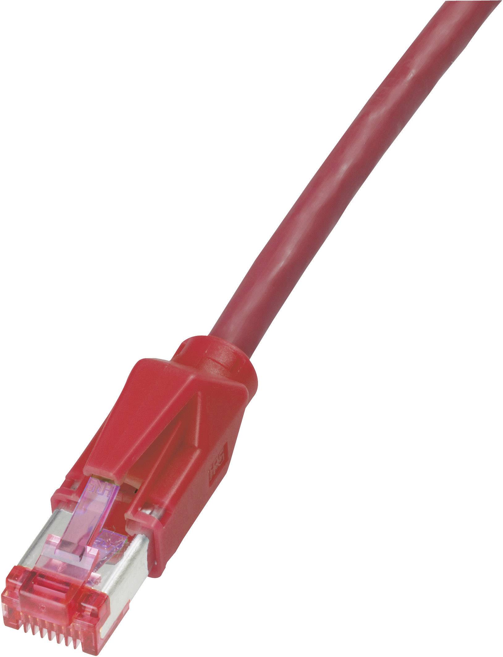 Dätwyler RJ45 Netzwerk Anschlusskabel CAT 6 S/FTP 5.00m Rot Flammwidrig, mit Rastnasenschutz