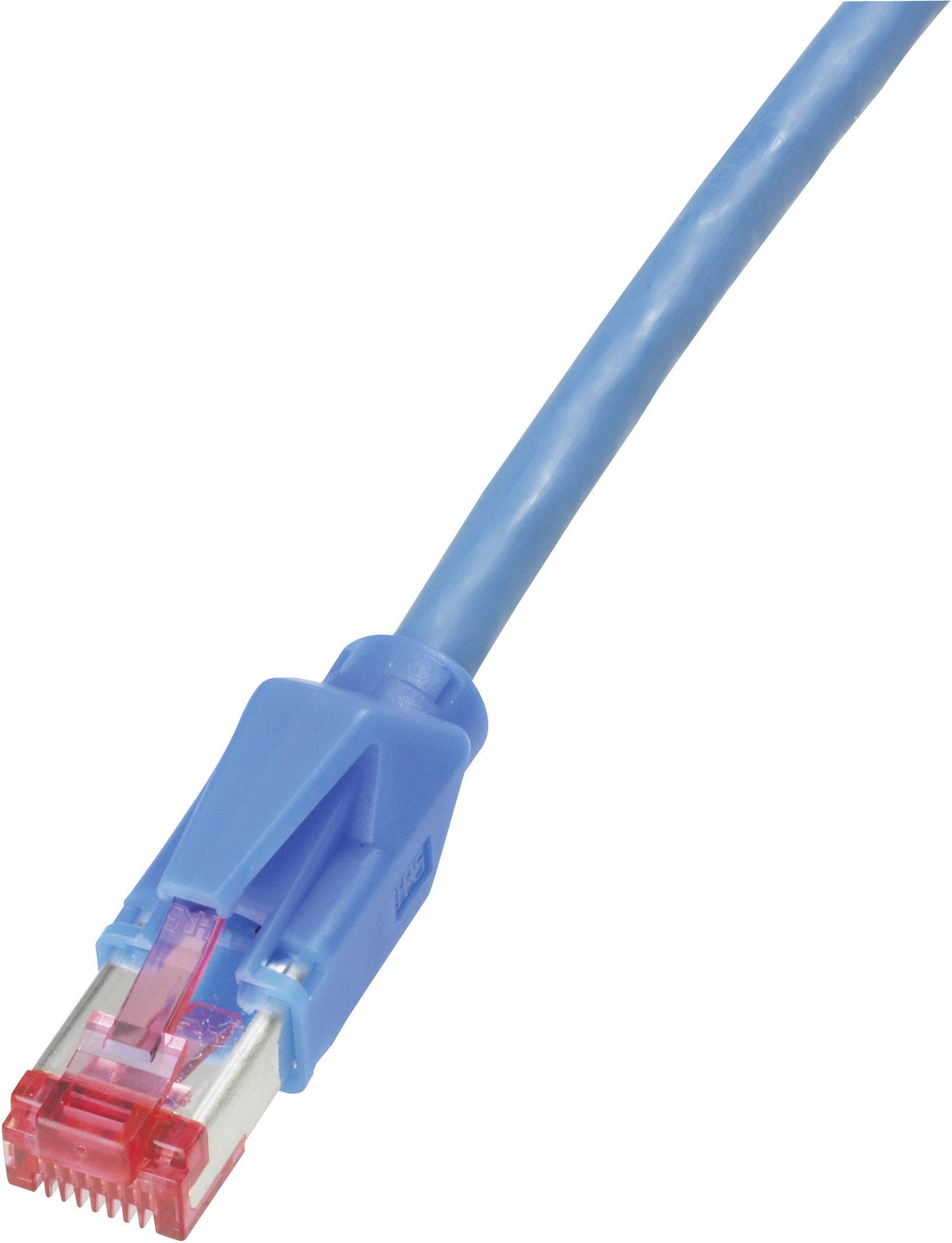 Dätwyler K8708BL.0,50 RJ45 Netzwerkkabel, Patchkabel CAT 6 S/FTP 0.50m Blau Flammwidrig, mit Rastnasenschutz 1St.