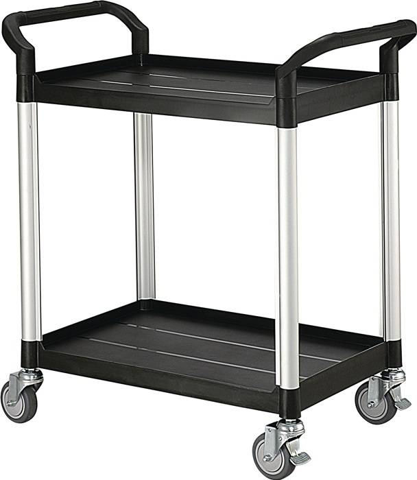 Tischwagen 2 Ladeflächen L680xB450mm schwarz Trgf.250kg RUXXAC