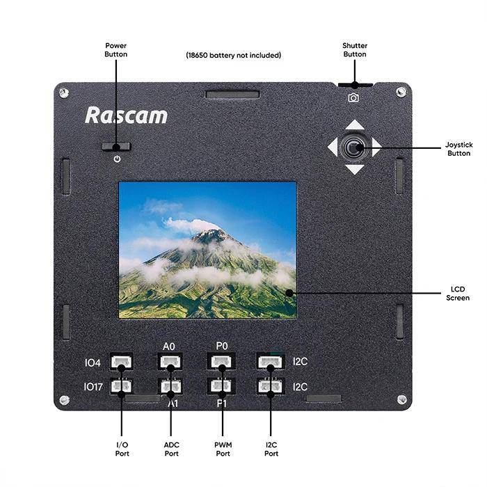 SunFounder Rascam DIY-Kamerakit für Raspberry Pi 4B, 5MP, 2,4 Zoll TFT, RGB-Flash, UART, I2C, PWM
