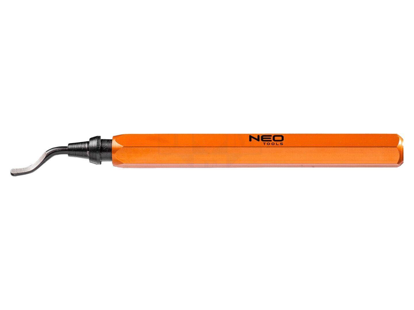 NEO TOOLS Entgrater 146mm, manuelle Gratentfernung, kompakte Bauform, für Metall und Kunststoff