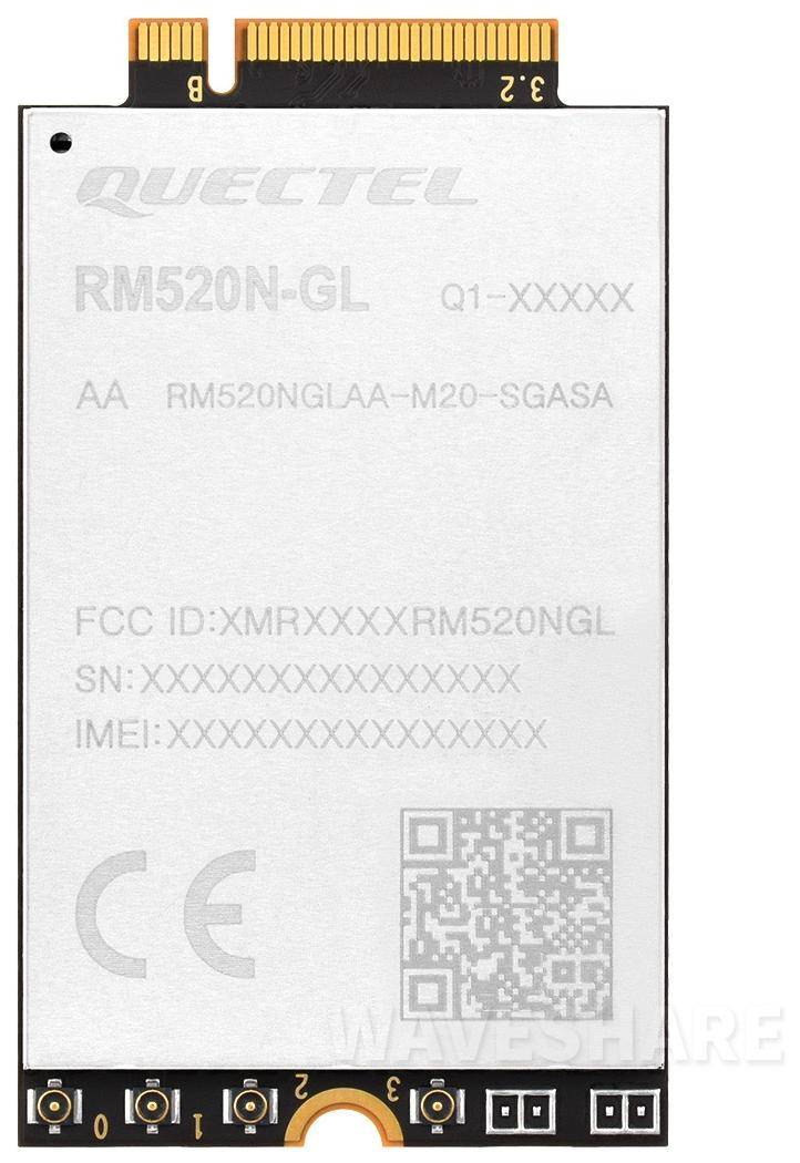 Quectel RM520N-GL 5G Sub-6GHz Modul, GNSS, GPS, GLONASS, BDS, Galileo, M2 Format, 3-4,4V