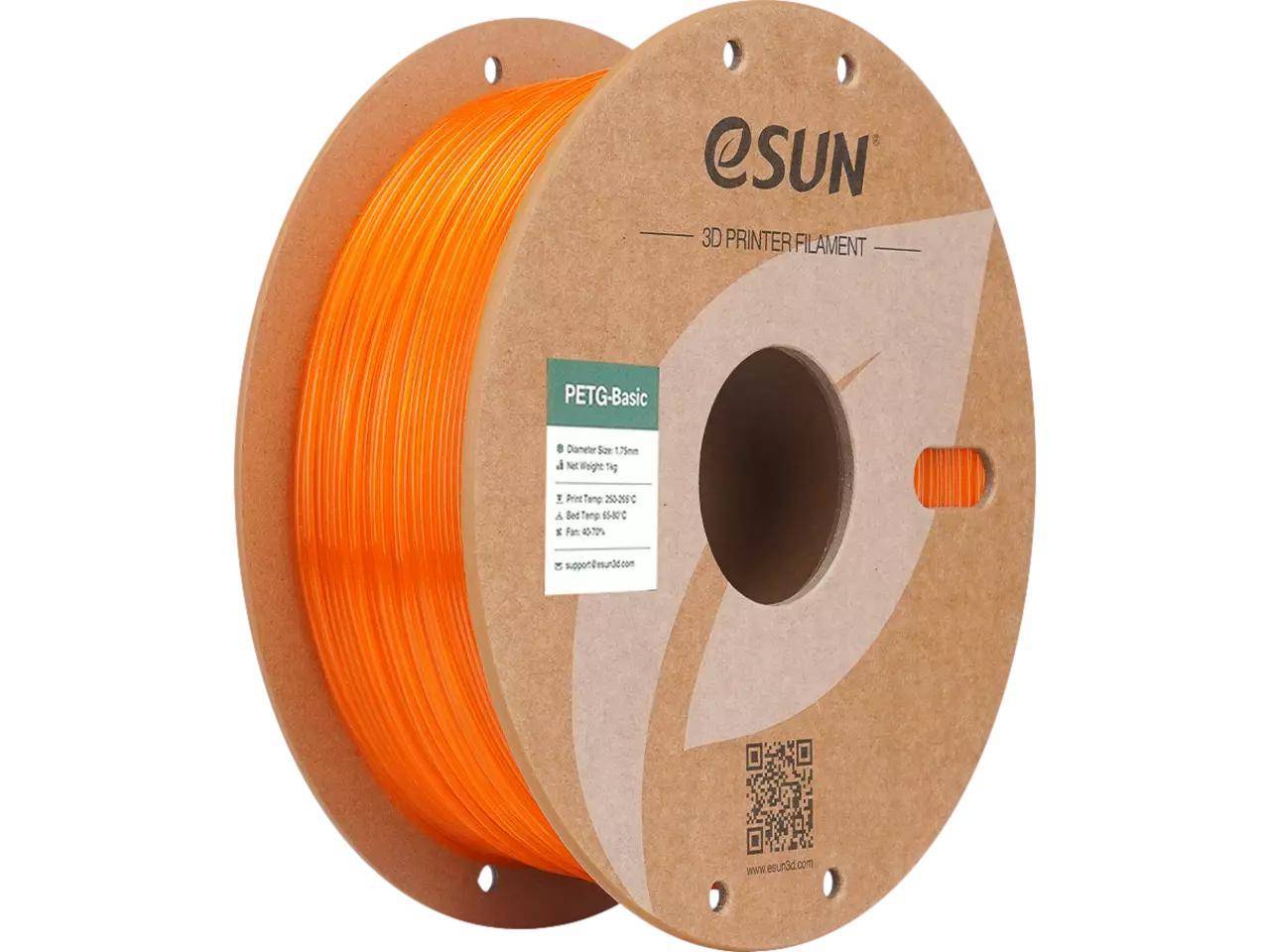 PETG 1.75mm TRANSLUCENT ORANGE 1kg ESUN 3D FILAMENT (PETG-Basic175T-O1P1)