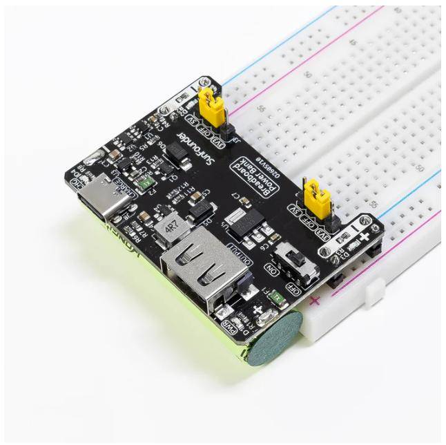 SunFounder BreadVolt Breadboard Akku Stromversorgung, 5V/1,5A oder 3,3V/1A, USB-C