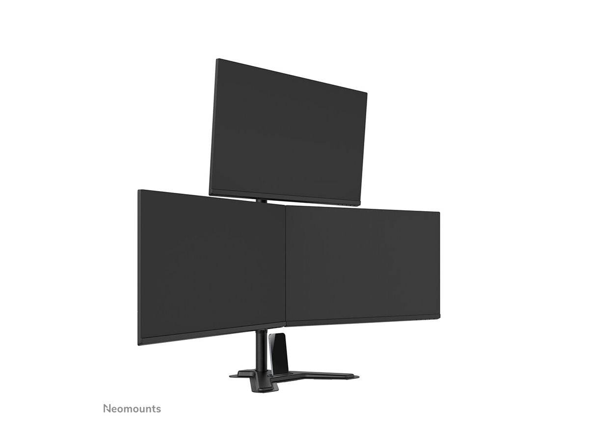 Neomounts - Befestigungskit (Monitorarm, Basis) - Voll beweglich - für 3 Monitore - Stahl - Schwarz - Bildschirmgröße: 2