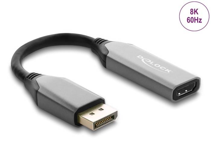 Delock Aktiver DisplayPort 1.4 zu HDMI Adapter 8K mit HDR Funktion