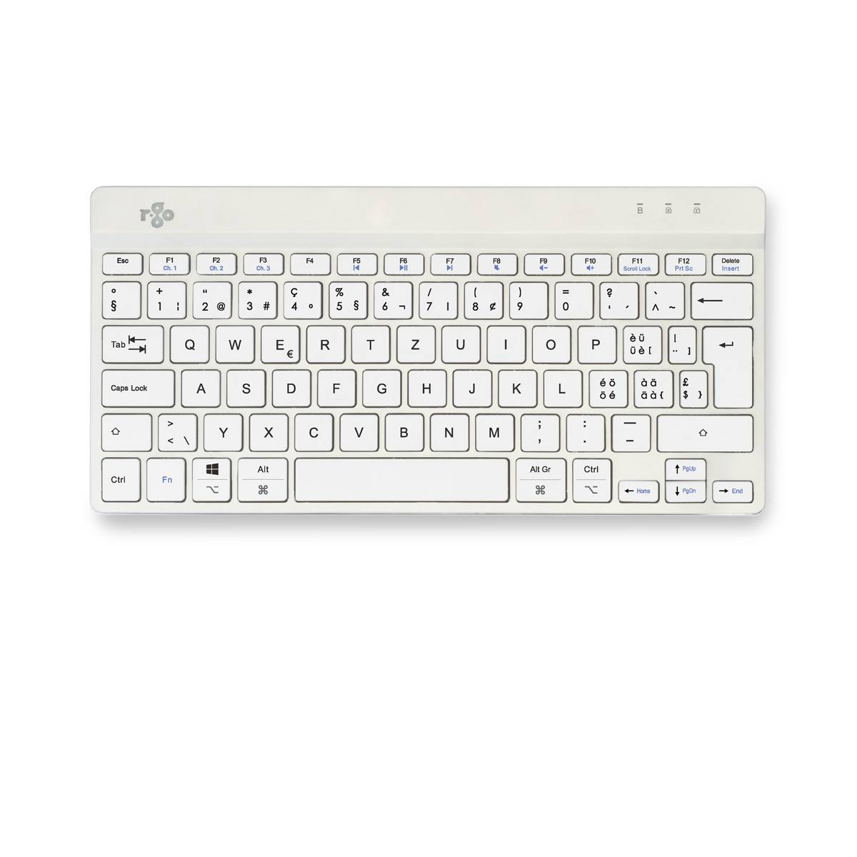 R-Go Tastatur Compact Break DE-Layout kabellos Weiß Eingabe / Ausgabe Mäuse &amp; Tastaturen
