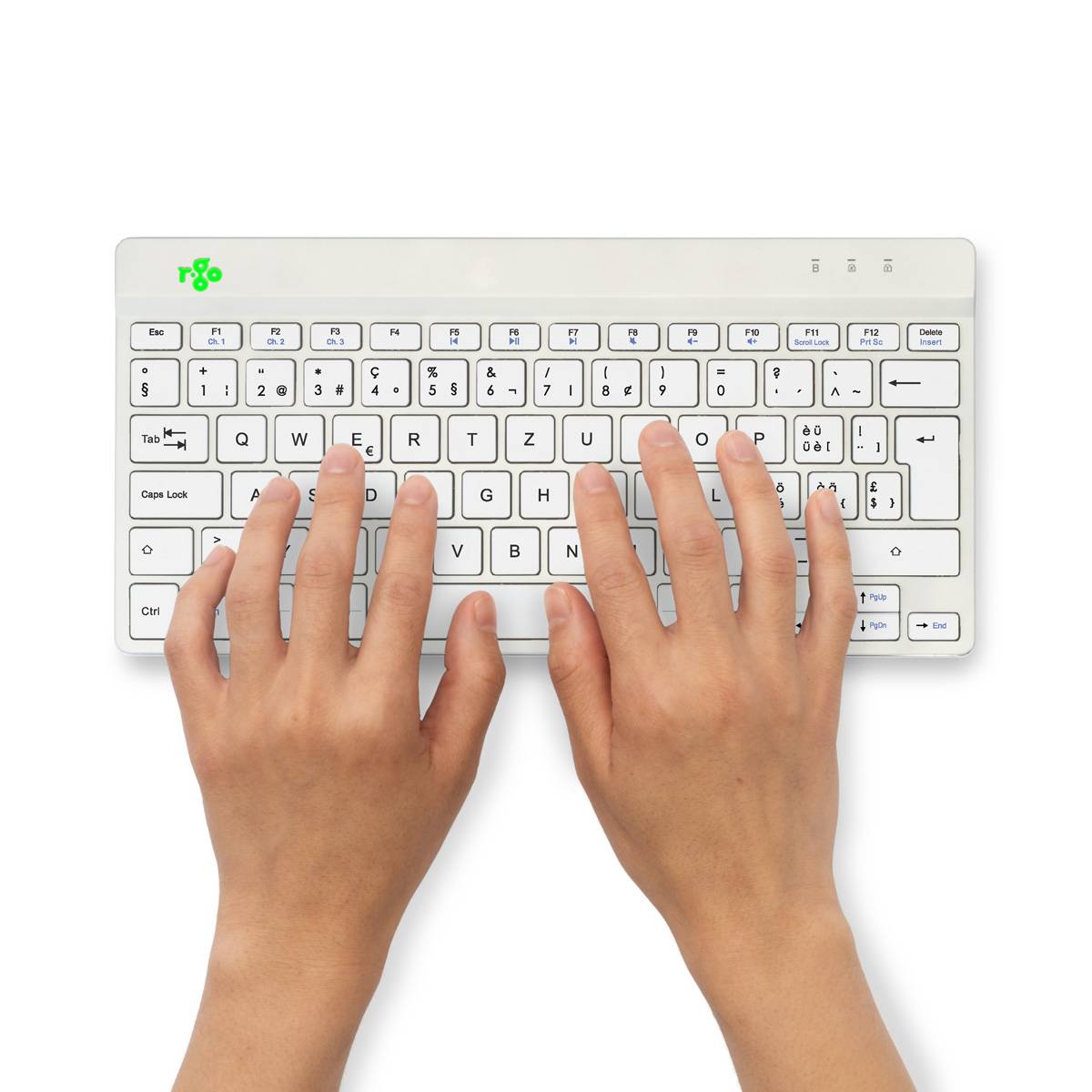 R-Go Tastatur Compact Break DE-Layout kabellos Weiß Eingabe / Ausgabe Mäuse &amp; Tastaturen