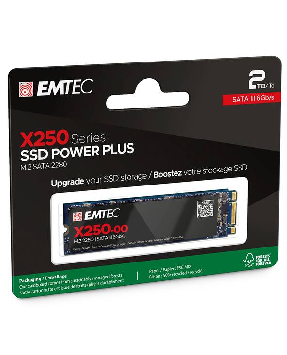EMTEC X250 - 2 TB - M.2 - 520 MB/s - 6 Gbit/s