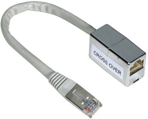 Hama RJ45 (gekreuzt) Netzwerk Adapter CAT 5 [1x RJ45-Stecker - 1x RJ45-Buchse] 10.00 cm Grau