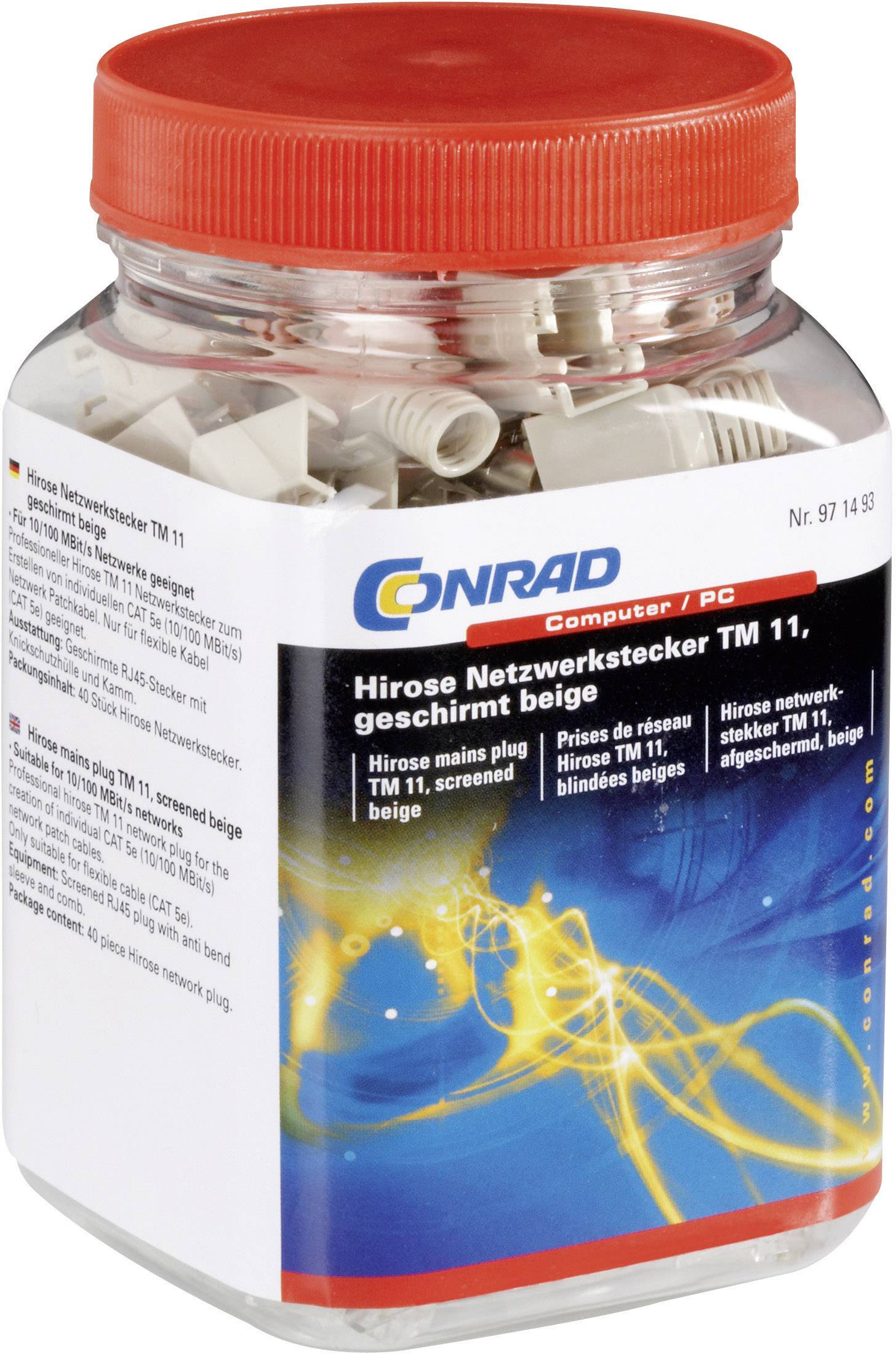 Hirose Electronic TM 11 RJ45-Steckverbinder TM 11, geschirmt CAT5e 602839 Stecker, gerade Pole: 8P8C Beige 40St.