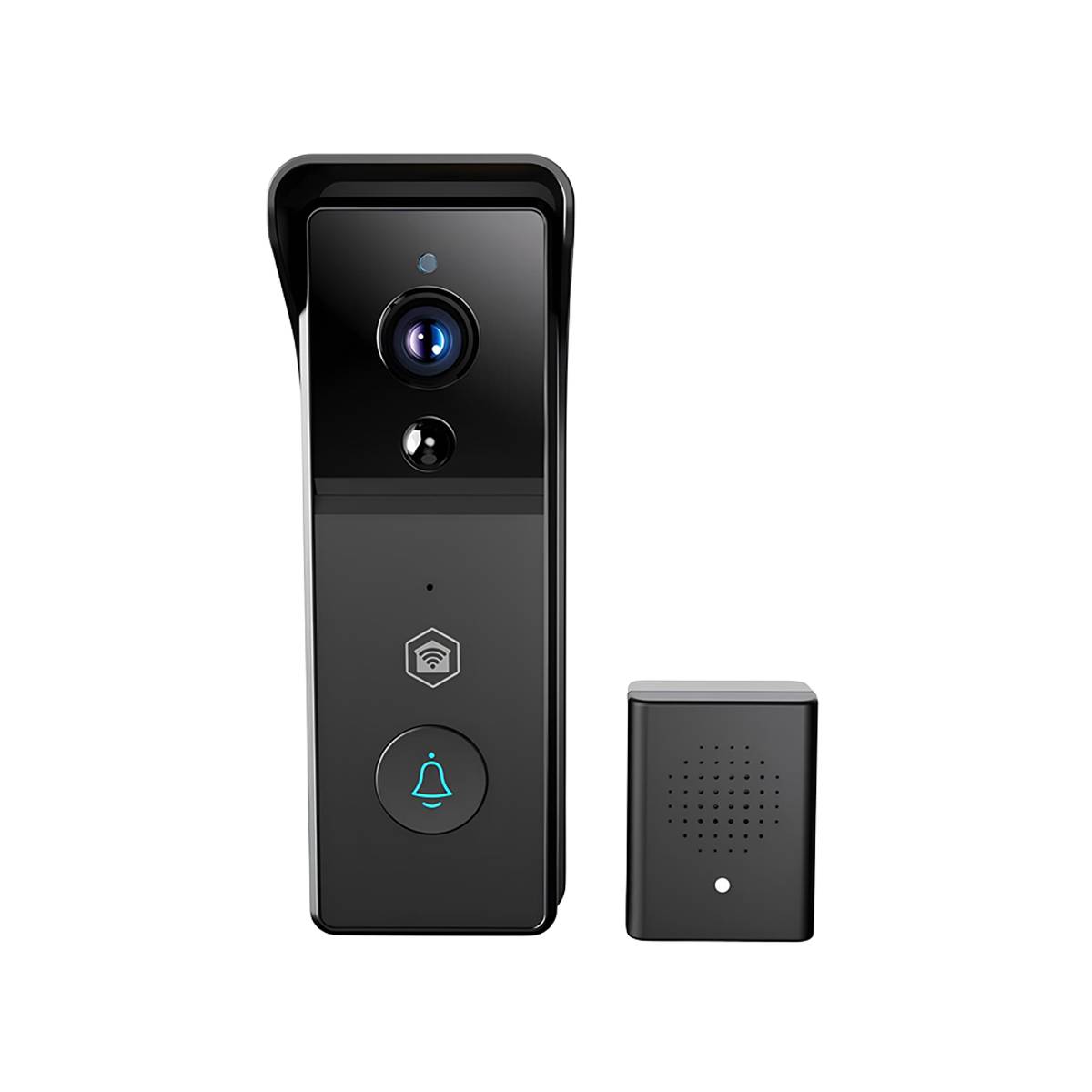 WLAN Videotürklingel 3MP 1296p IPX44 mit USB-Gong 4400mAh Schwarz
