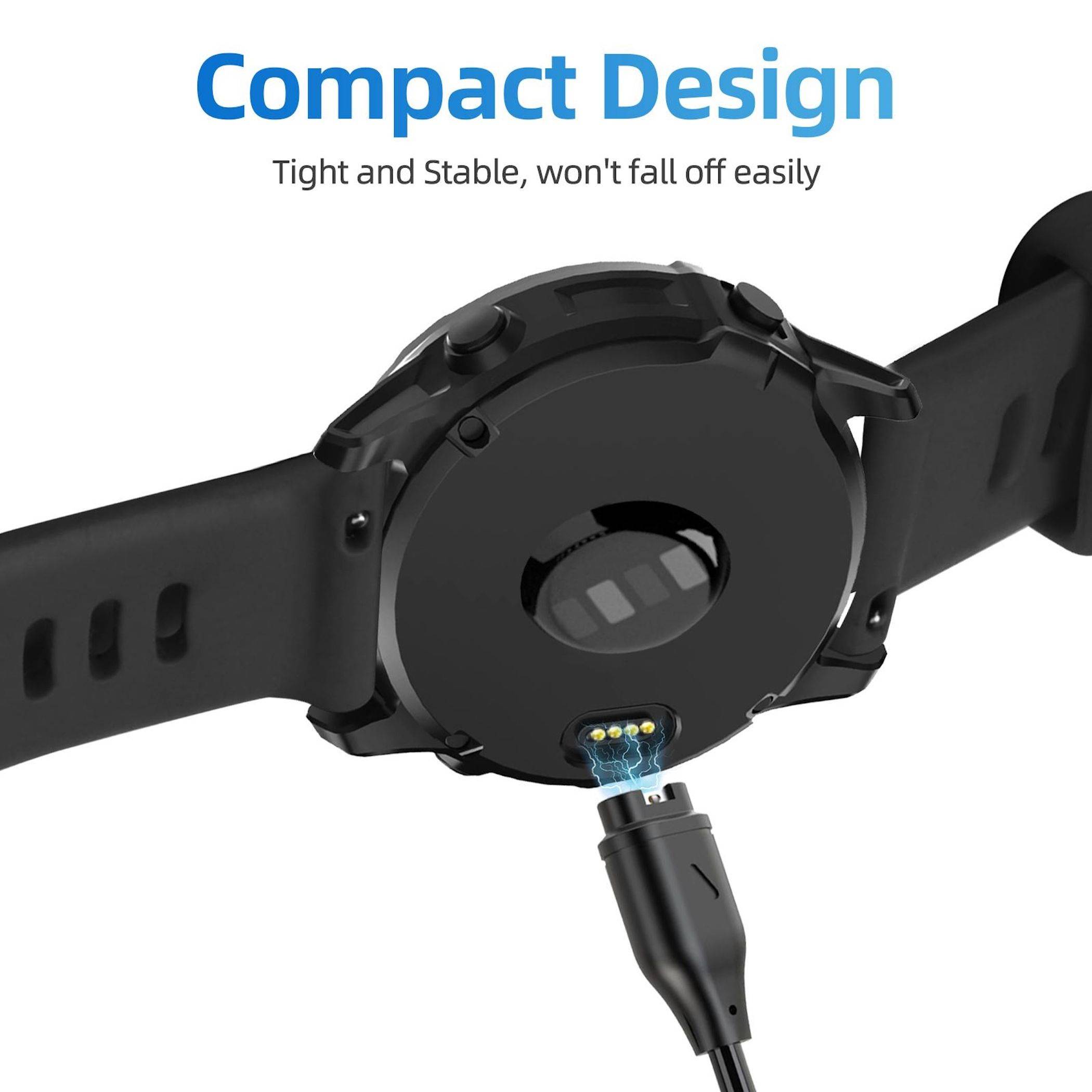 Ladekabel Smartwatch für Garmin Fenix 8 USB auf USB C 2 in 1 Schnellladung 1.2m