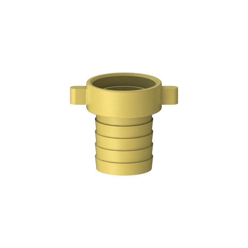Schlösser Messing-Schlauchverschraubung, 2-teilig, flachdichtend, 1 1/2" x 1/2", Messing blank