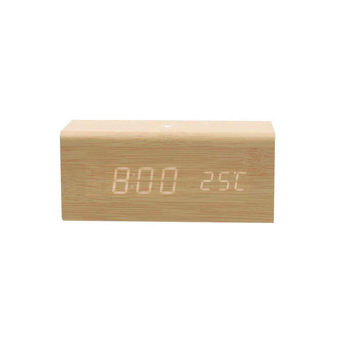 LED FM Radiowecker mit Snooze, Datum und Thermometer Beige
