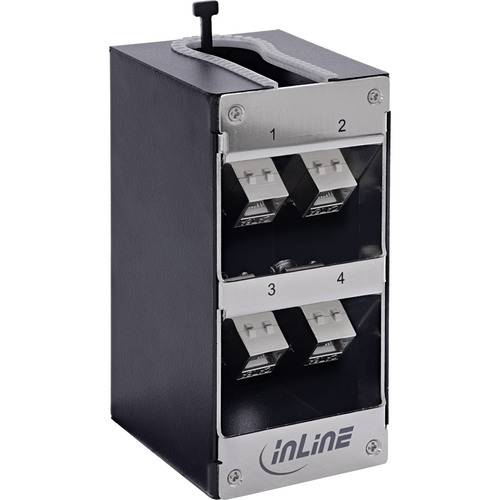 InLine® Keystone-Verteilerkasten 4-Port Cat.6A Wand-/Hutschinenmontage (76203N)