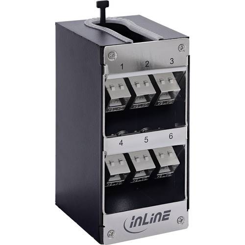 InLine® Verteilerkasten 6-Port Cat.6A Wand-/Hutschiene inkl. Keystone-Module Netzwerk-Infrastruktur