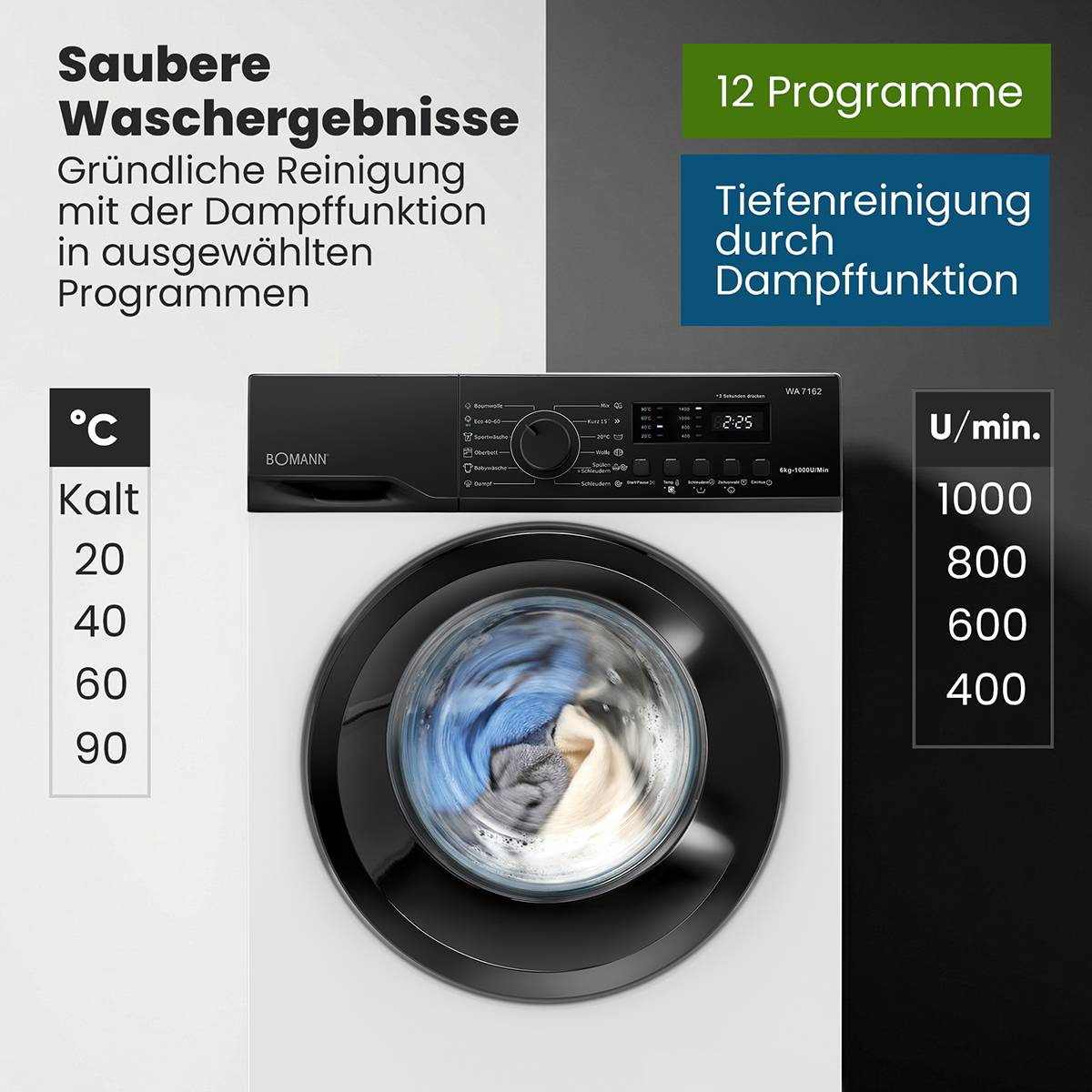 Bomann Waschmaschine WA 7162 weiß