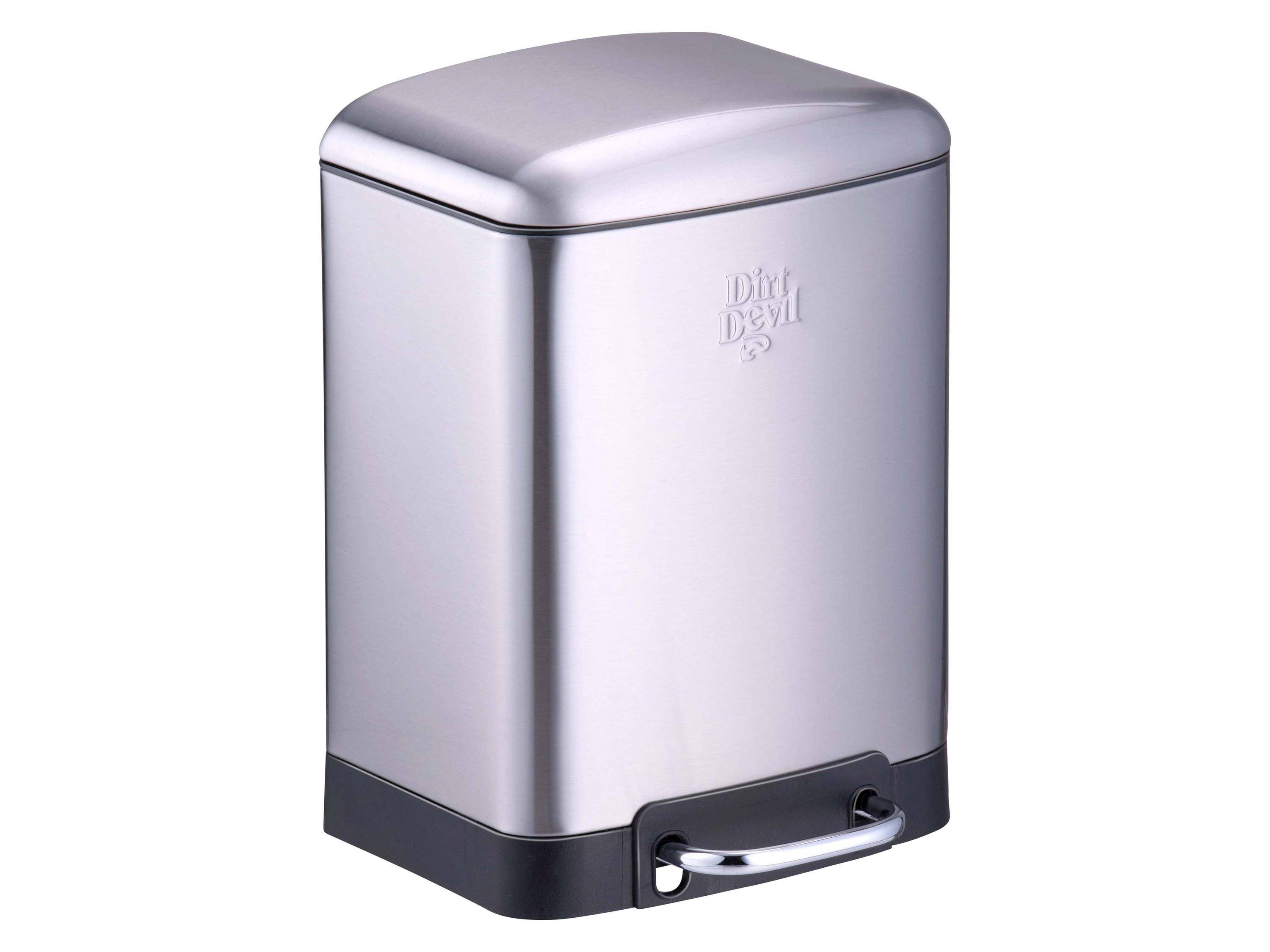 DIRT DEVIL Tretabfalleimer, 6 L, Soft Close, Edelstahl, silber