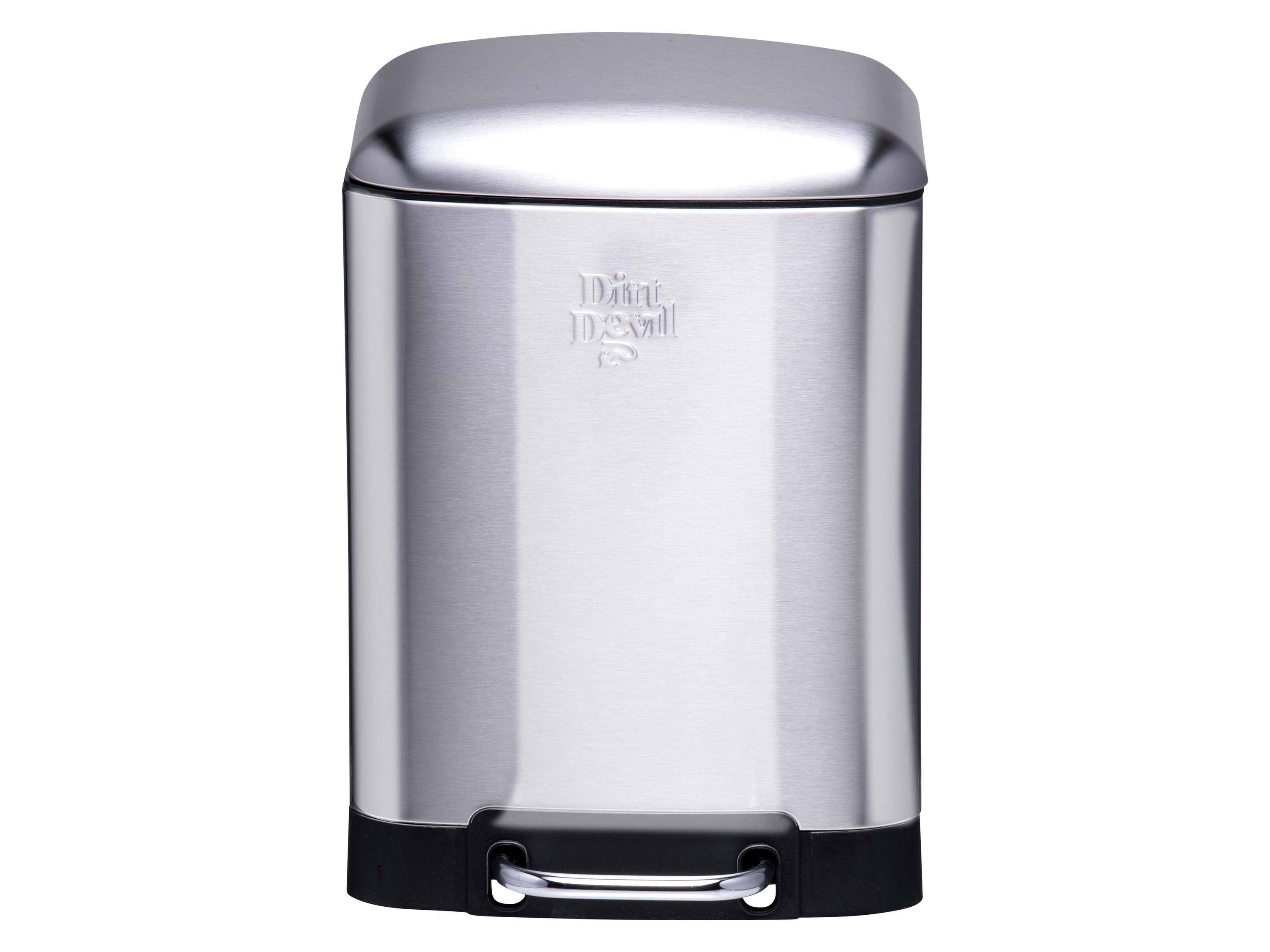 DIRT DEVIL Tretabfalleimer, 6 L, Soft Close, Edelstahl, silber