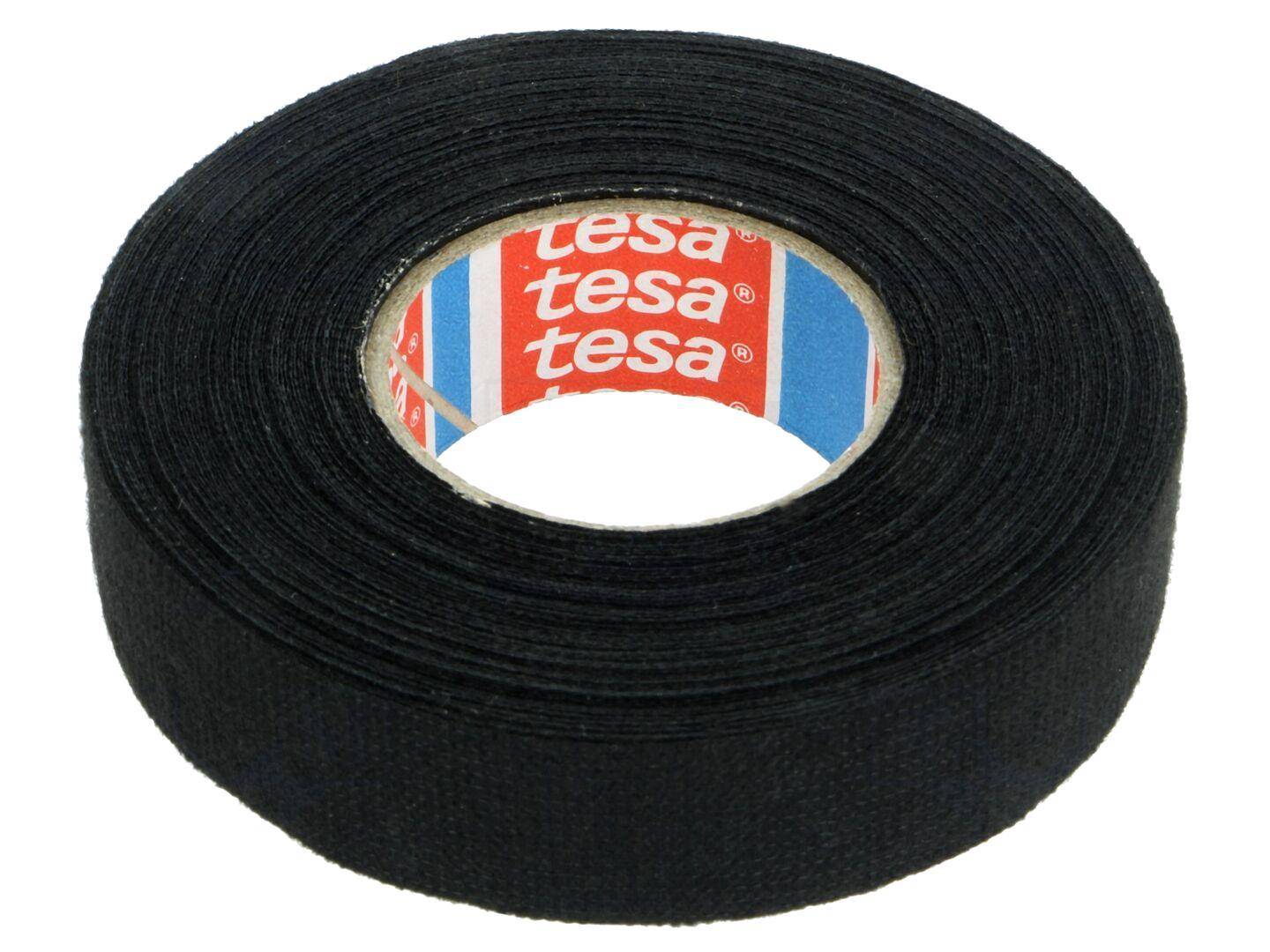 TESA Gewebeband, für Automotive Kabelbündelung, PET Vlies, Naturkautschuk, schwarz, 0,3mm Stärke