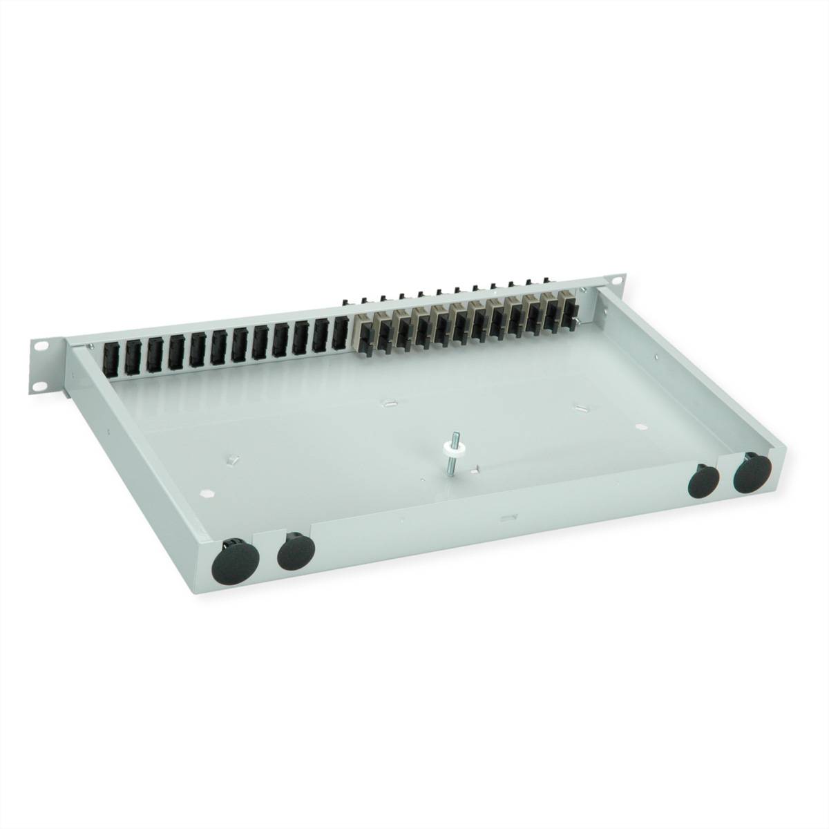 TELEGÄRTNER BASIS eco LWL-Panel mit Kupplungen, 12x SC Duplex, beige, OM2