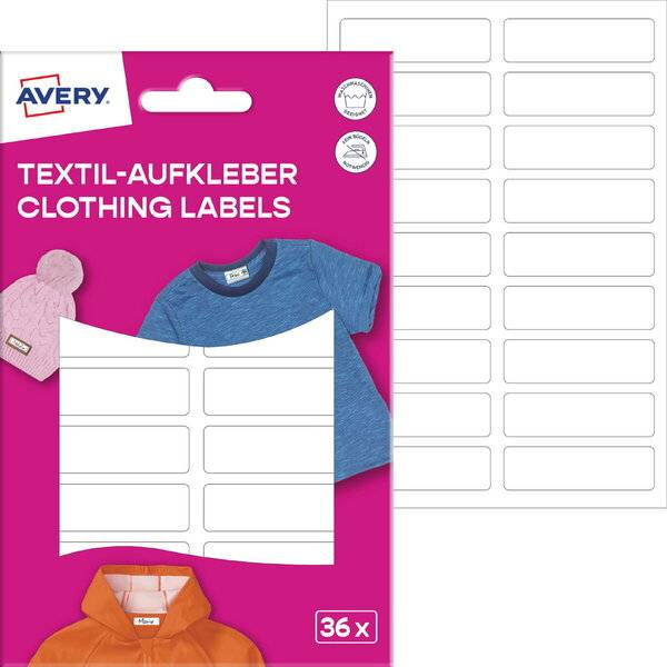 AVERY Zweckform Namensetiketten weiß 46,0 x 13,0 mm, 36 St. Tinte &amp; Toner Papier
