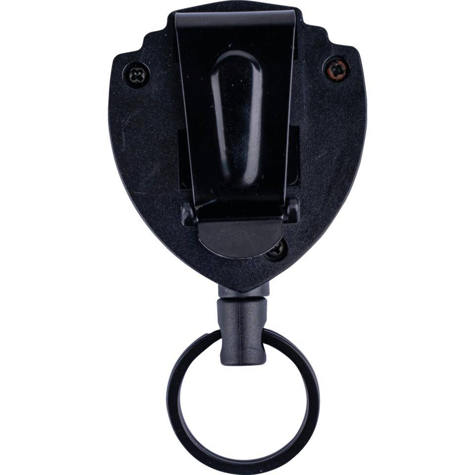 K.57 Schlüsselrolle, Federstahl-Gürtelclip, ABS-Kunststoff, Kevlarseil