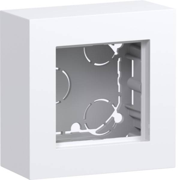 Hager Aufputzgehäuse A.8, 1-fach, flache Ausführung, lichtweiß glänzend, Packung mit 10 Stk.