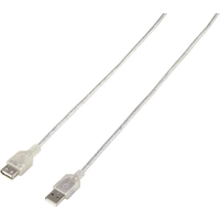 Renkforce USB-Kabel USB 2.0 USB-A Stecker, USB-A Buchse 1.80m Transparent RF-2915241 Renkforce USB-Kabel USB 2.0 USB-A Stecker, USB-A Buchse 1.80m Transparent RF-2915241