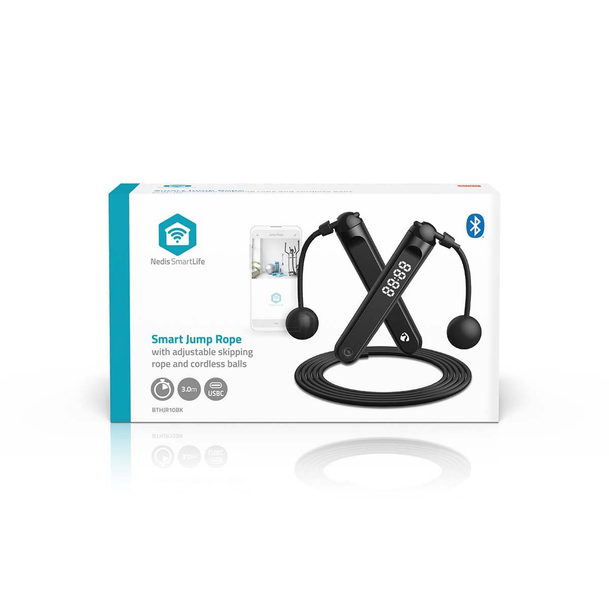 Connected LED Springseil 2-in-1 SmartLife Sport 3m Schwarz