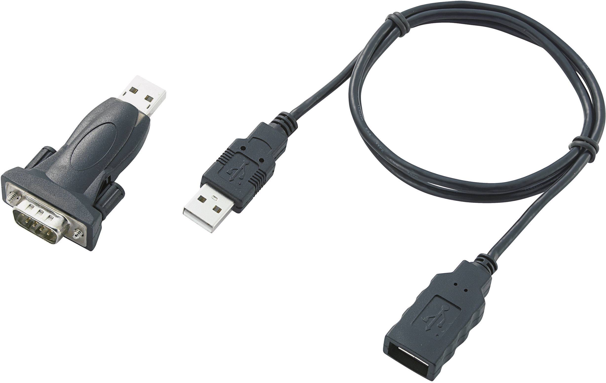 Seriell, USB 2.0 Anschlusskabel [1x USB 2.0 Stecker A - 1x D-SUB-Stecker 9pol.] 1.00m vergoldete Steckkontakte