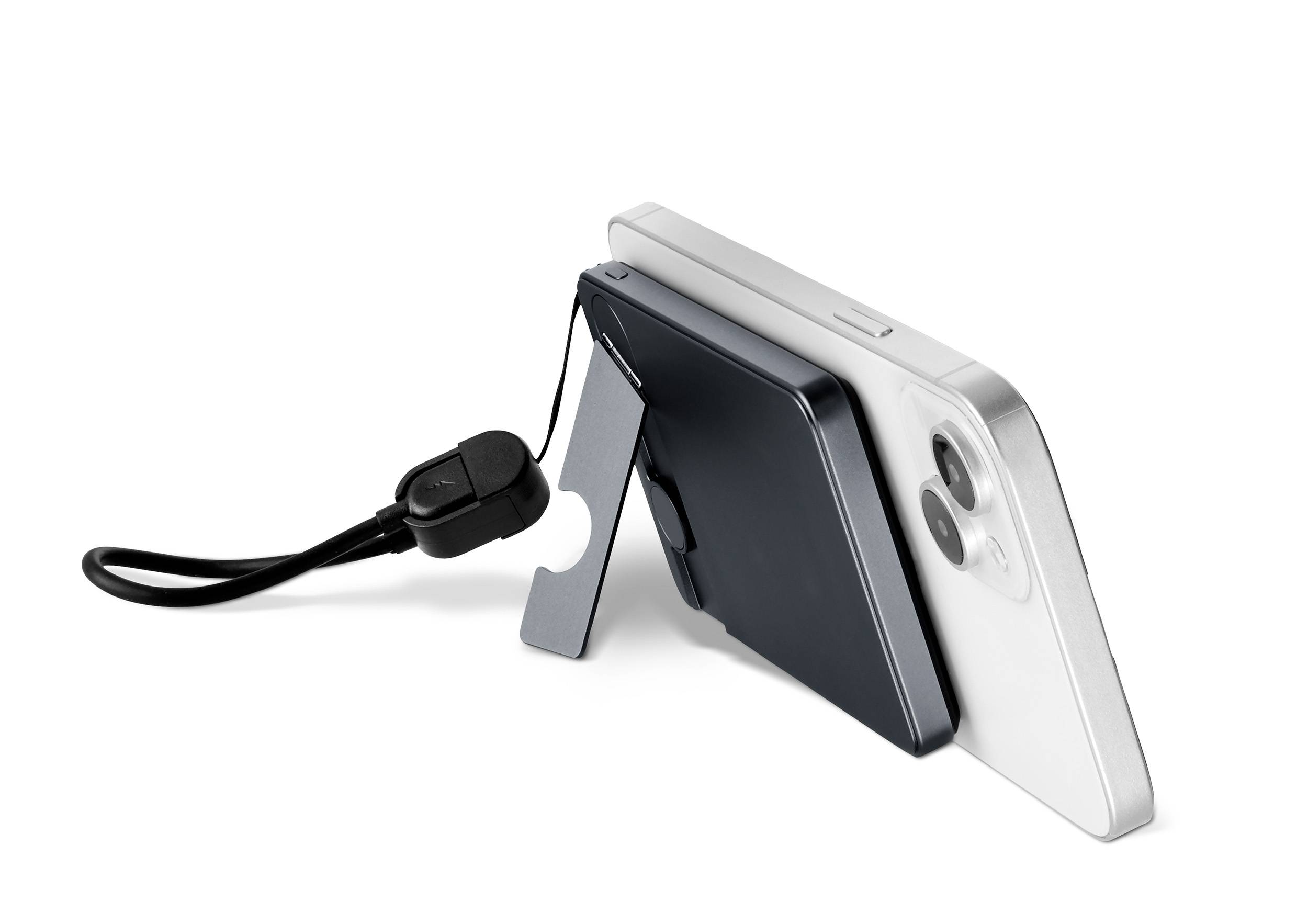 Troika POP50, 5000 mAh, Kabelloses Aufladen, Grau, Schwarz