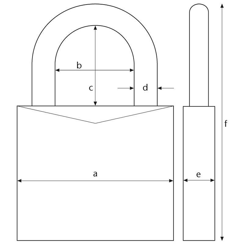 Vorhängeschloss - Modell 165 - zum Absichern von Wertgegenständen oder Bereiche - SL 4 - SB 40 - BB 21,5 - BH 26 - BS 6 - SS 16 - SH 77 mm