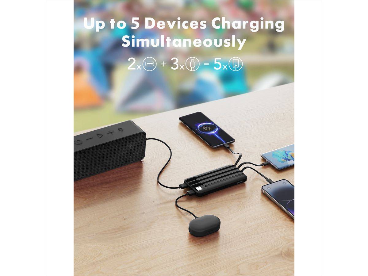 Charmast Powerbank W2065 20000mah black, Ultraslim Powerbank Universal Kompatibel Powerbank mit 20.000mah Kapazität Ein
