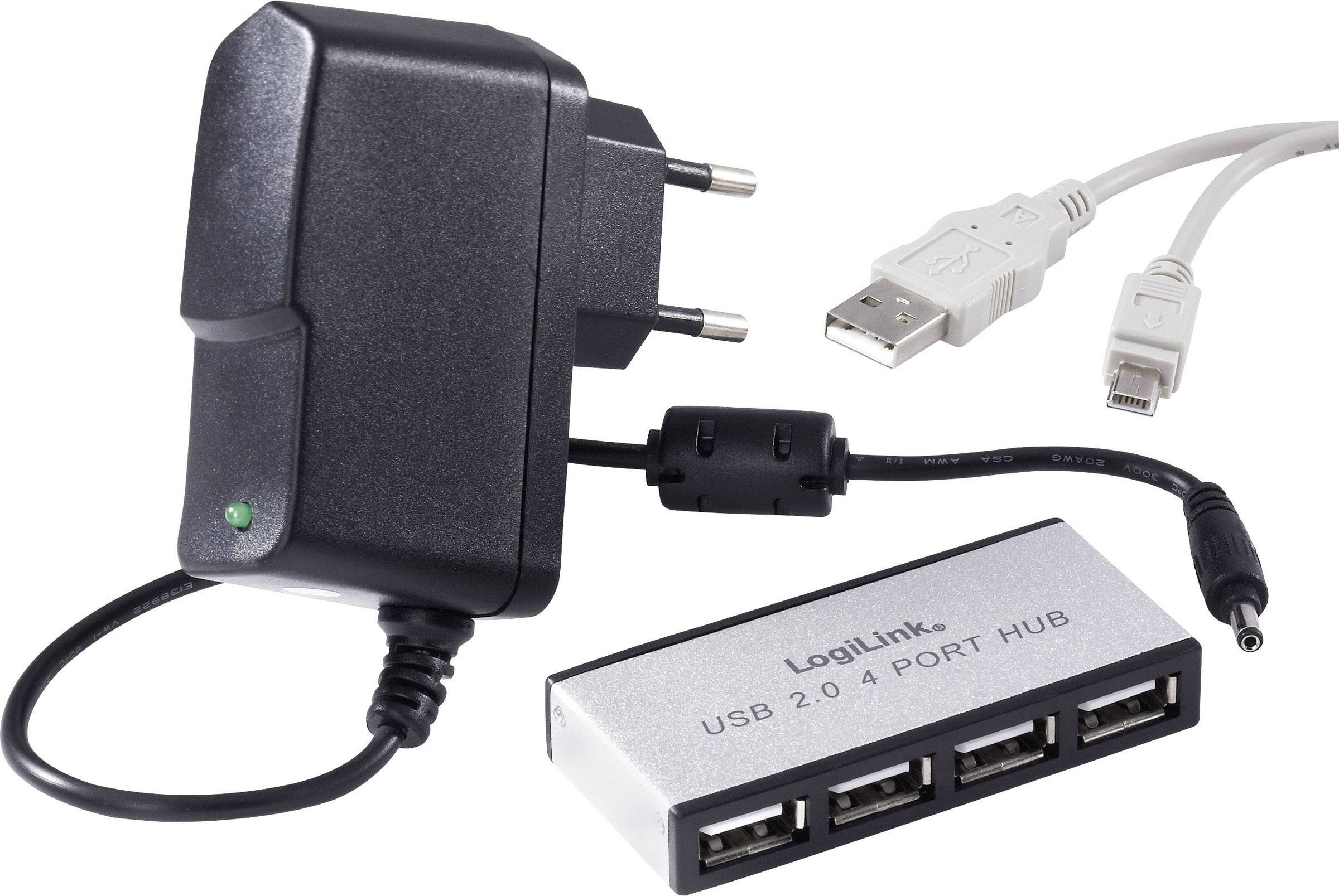 LogiLink 4 Port USB 2.0-Hub Silber