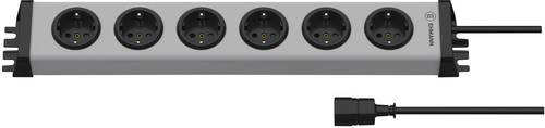 Steckdosenleiste ohne Schalter 6fach Grau Schutzkontakt Vario Linea