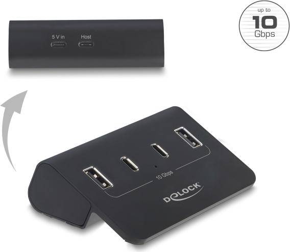 Delock USB 10 Gbps Hub mit 2 USB-C und 2 USB-A Ports Kabel & Adapter