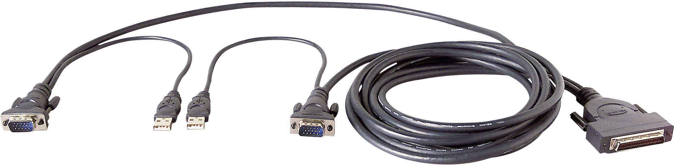 Linksys KVM Anschlusskabel [2x VGA-Stecker, USB 2.0 Stecker A - 1x D-SUB-Stecker 50pol.] 1.80m Schwarz