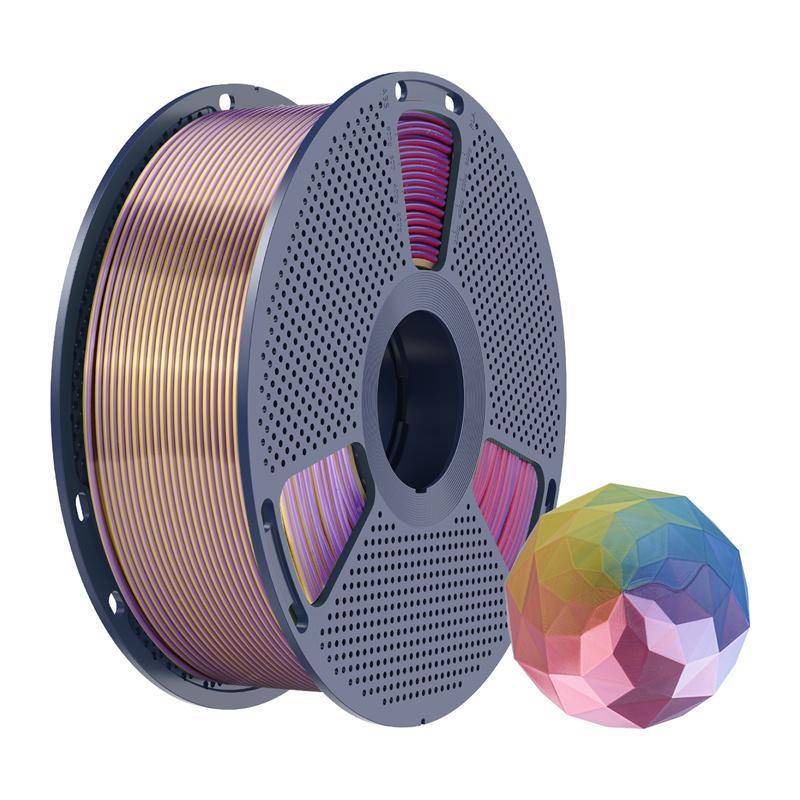 Sunlu PLA+ Silk Forth-Color Filament, 1,75mm, 1kg - Farbton: Blue Purple Red Gold