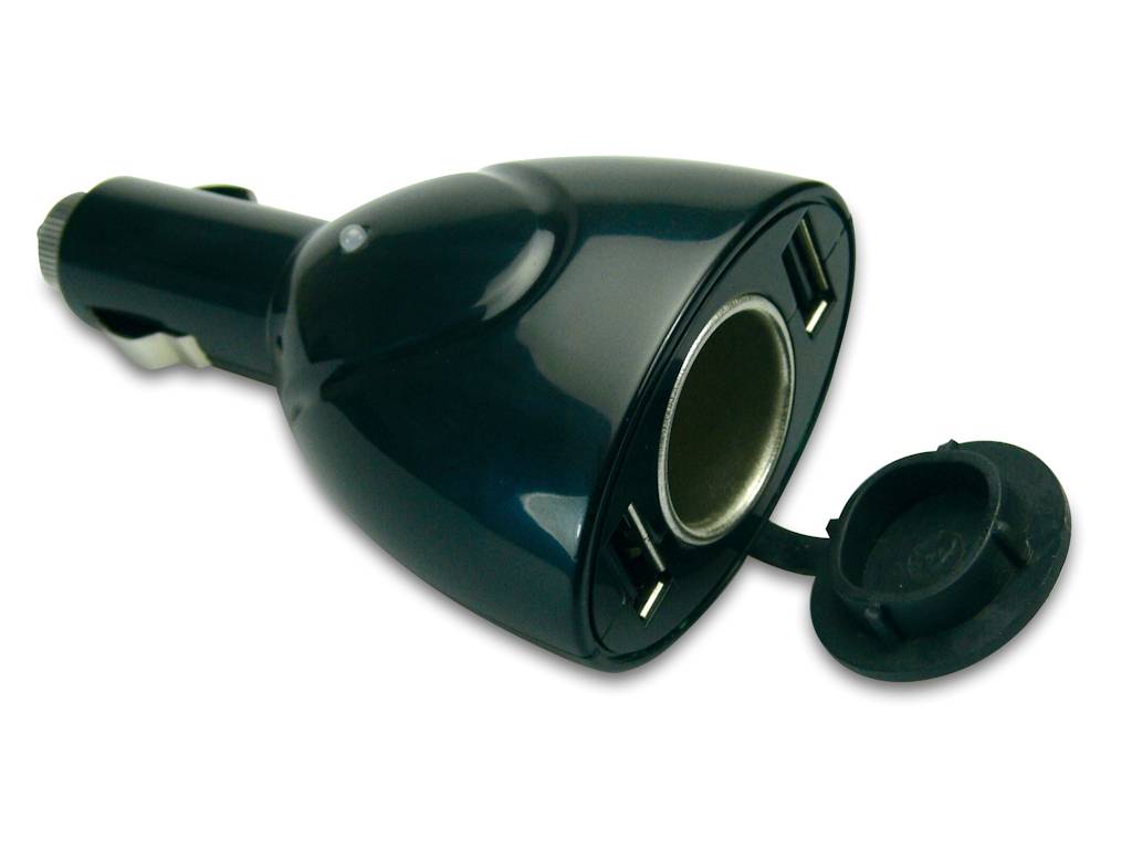 Car Charger USB 3in1 - Auto-Netzteil - 1000 mA - 3 Ausgabeanschlussstellen (USB,