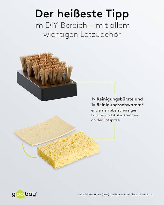 Goobay 78624 Digitale Lötstation 70 W, Lötstation Set, 160–480 °C, LED-Display, Lötkolben, Speicherfunktion