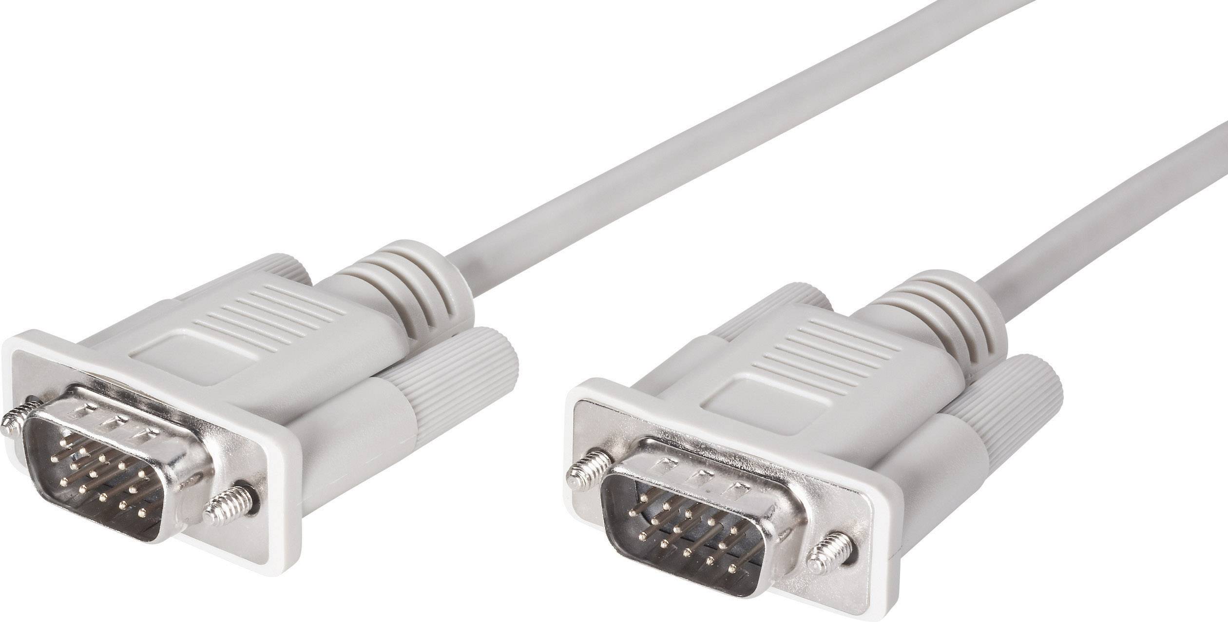 Digitus VGA Anschlusskabel VGA 15pol. Stecker, VGA 15pol. Stecker 1.80 m Grau AK-310100-018-E schraubbar VGA-Kabel
