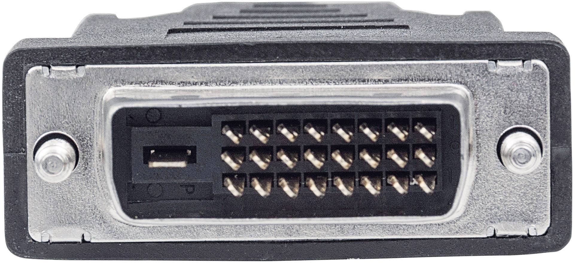 Manhattan DVI Anschlusskabel DVI-D 24+1pol. Stecker, DVI-D 24+1pol. Stecker 1.80 m Schwarz 328838 BULK schraubbar DVI-Kabel