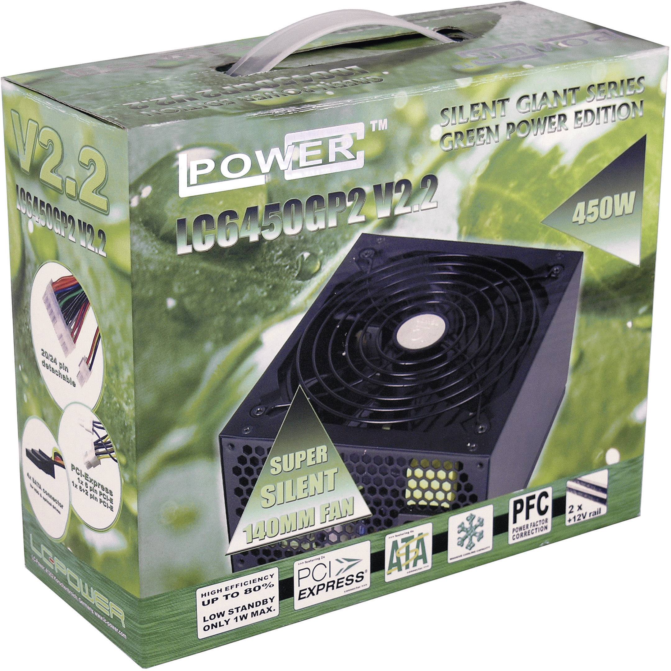 LC Power LC6450GP2 V2.2 PC Netzteil 450 W ATX ohne Zertifizierung