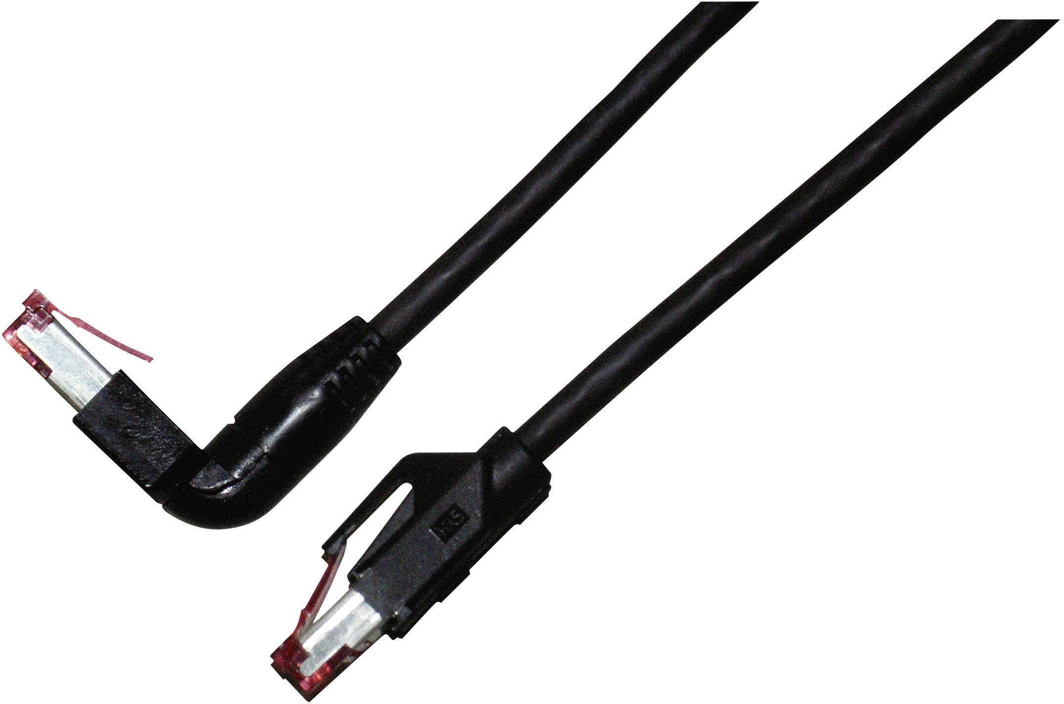 Dätwyler K0991.3 RJ45 Netzwerkkabel, Patchkabel CAT 6a S/FTP 3.00m Schwarz Flammwidrig, mit Rastnasenschutz 1St.